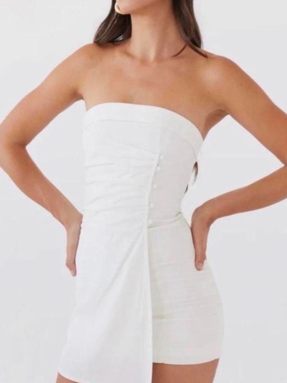 NWT Strapless White Mini Dress by PepperMayo